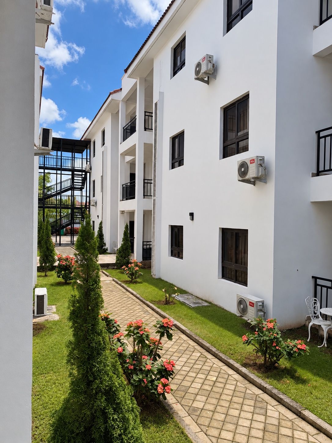 Landscaped courtyard of the residential development